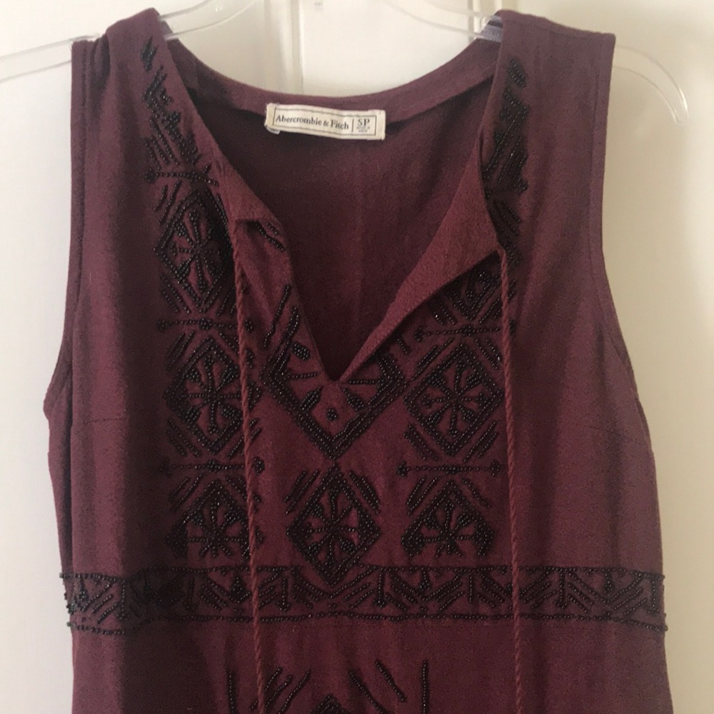 Burgundy beaded A&F mini dress